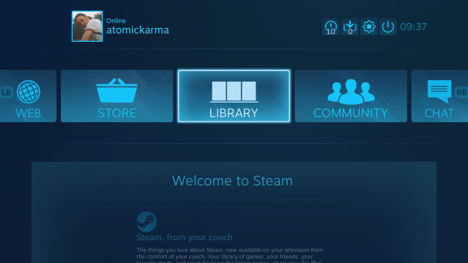 Steam Link Geräteschnittstelle