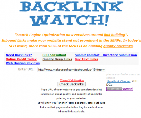 Überprüfen Sie die Backlinks zur Website