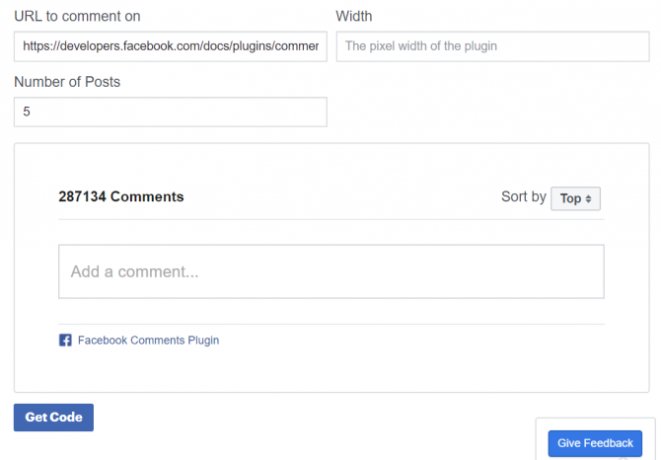 Facebook Widgets Kommentar Plugin