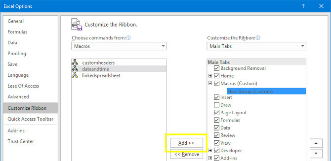 Excel Makro hinzufügen