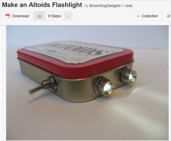 einfache LED-Bastelprojekt Ideen Altoids Taschenlampe