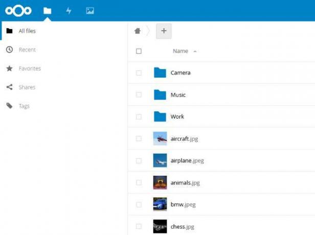 Nextcloud Benutzeroberfläche