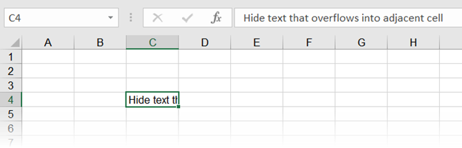 In Excel ausgeblendeter Überlauftext