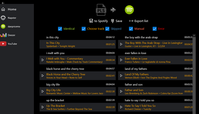 Importieren Sie Wiedergabelisten in die Windows-App Spotify - Playlist Converter