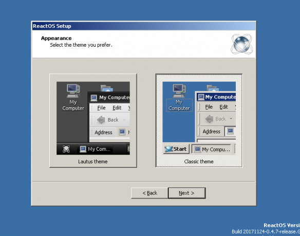 Reactos Review SetupWizard7 Theme