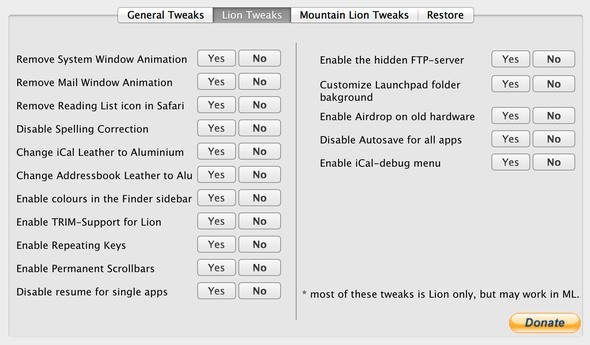 Mac os x Lion anpassen