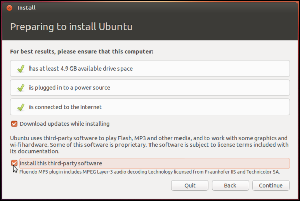 Linux zu einem echten Windows-Ersatz machen Installieren Sie Software von Drittanbietern, während Sie Ubuntu installieren
