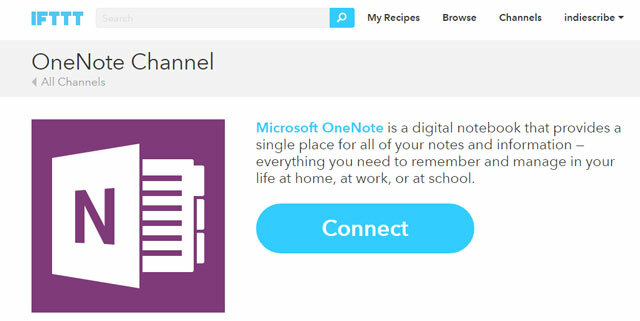 Verbinden Sie OneNote mit IFTTT