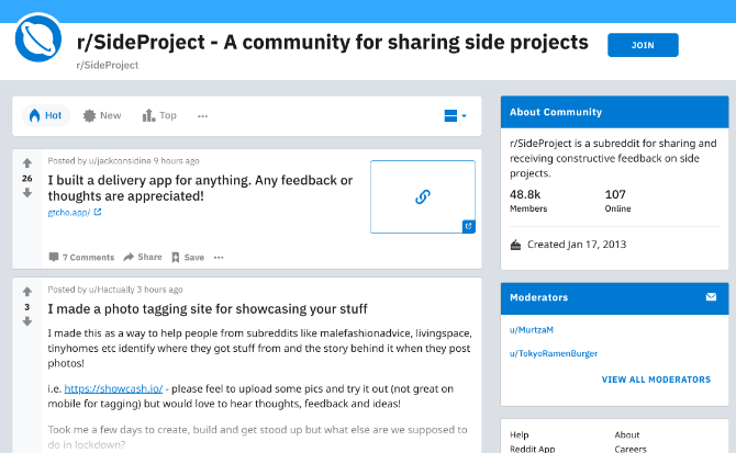 r/SideProject zeigt dir, wie du dein Leidenschaftsprojekt mit einer Community verfolgen kannst, die dich unterstützt und konstruktives Feedback bietet