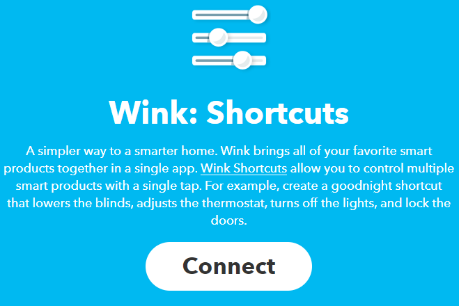 Wink Shortcuts ifttt