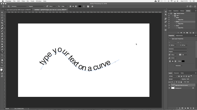 Arbeiten mit Text in Photoshop - Photoshop gebogener Text