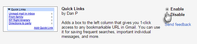 Google Mail-Funktionen-nicht-verwendete-Quicklinks