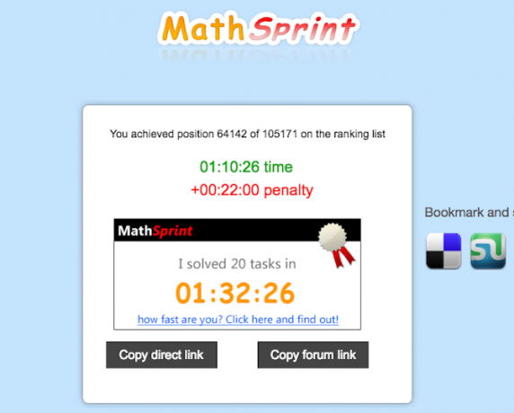 Online-Tests - MathRun Sprint