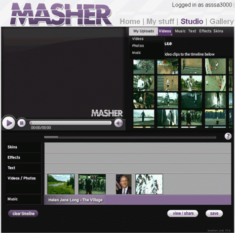 Masher: Erstellen Sie Videos durch Mischen von Videoclips, Fotos und Musik masher1