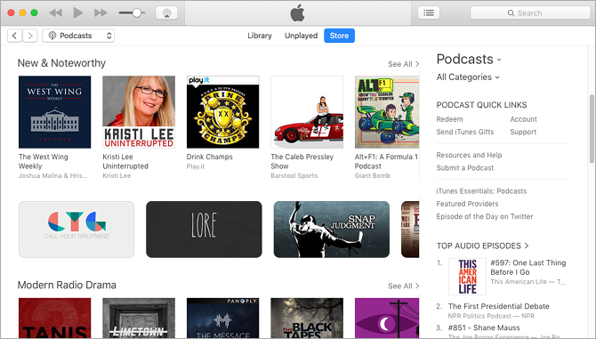 Podcasts-Suche-auf-iTunes-Store