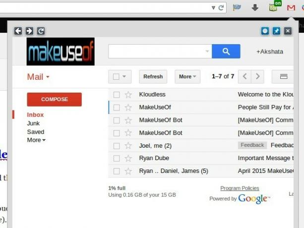 Google Mail-Panel