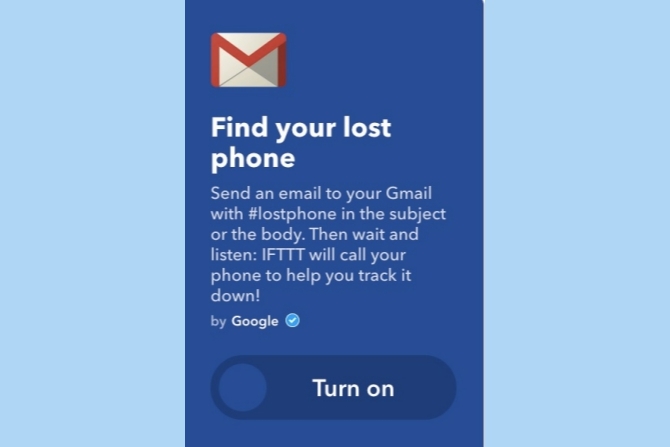 ifttt gmail verlorenes Telefon finden