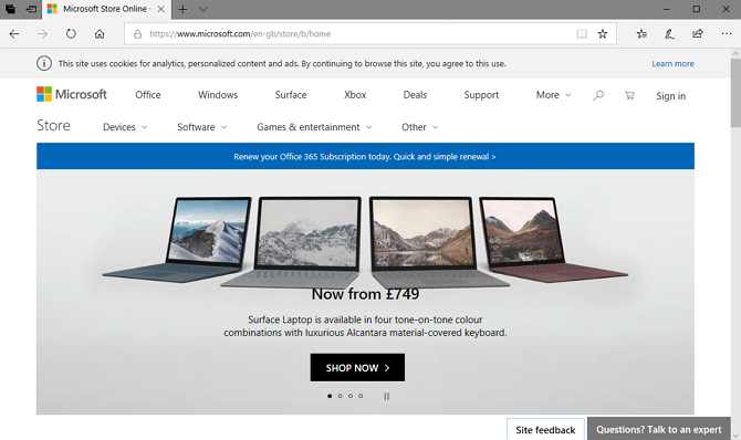 Microsoft Edge-Screenshot