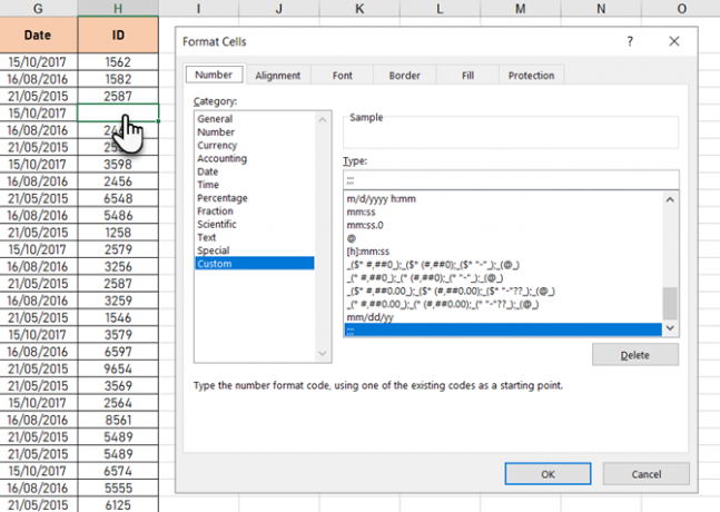 In Excel ausgeblendeter Zelleninhalt