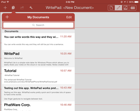 WritePad-Dokumente