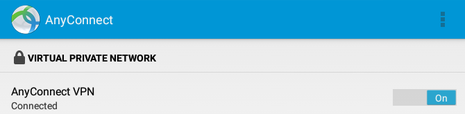 So stellen Sie mit Ihrem Android-Tablet eine Verbindung zu Ihrem Arbeits-VPN her AnyConnect-Status auf 670 x 165