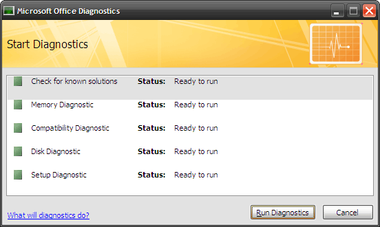 So beheben Sie Microsoft Office-Probleme mit MS Office Diagnostics 3 Führen Sie die Diagnose aus