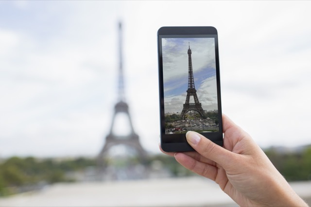 Eiffelturm Foto aufgenommen mit einem Smartphone