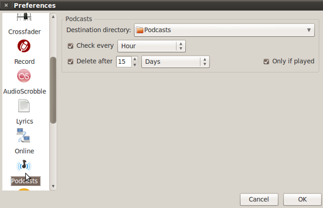 Linux-Podcast-Tools-Guayadeque-Einstellungen