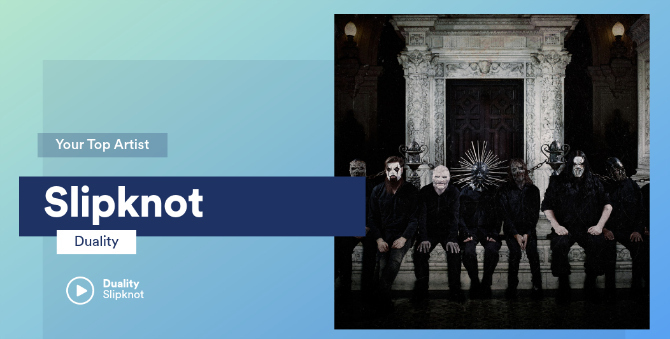 Mein Top-Künstler Slipknot, wie von Spotify angezeigt. Mir