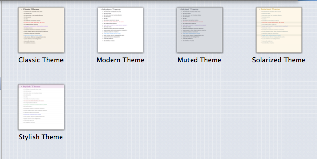 OmniOutliner-Themen