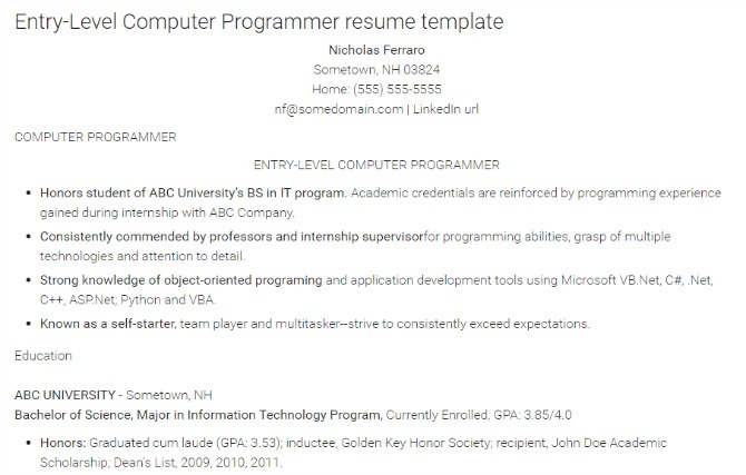 So schreiben Sie den perfekten Lebenslauf für einen Programmierjob Monster Lebenslauf