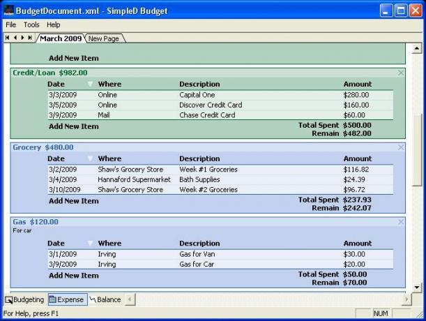 SimpleD Budget - Kostenlose Budget Tracker Software (Windows) simpled5b