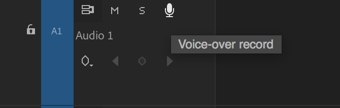 Premiere Pro Voice-Over-Aufnahmetaste