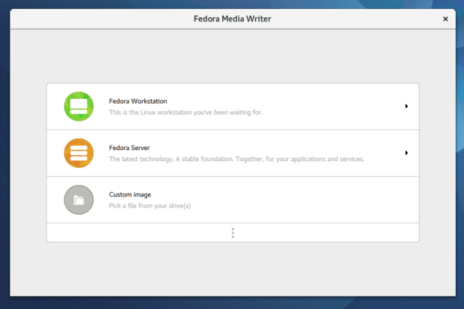 neuer Fedora 25 Fedora Media Writer