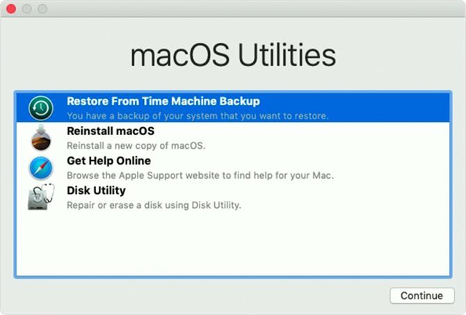 Macos Downgrade Wiederherstellung von Zeitmaschine