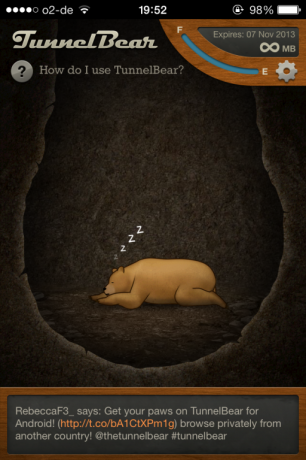 Richten Sie mit Tunnelbear tunnelbear7 in wenigen Minuten ein VPN auf Ihrem iPhone ein
