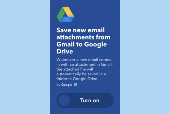 ifttt Google Mail-Anhänge zu Google Drive