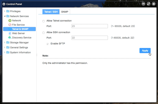 TerraMaster F2-220 Telnet-Setup