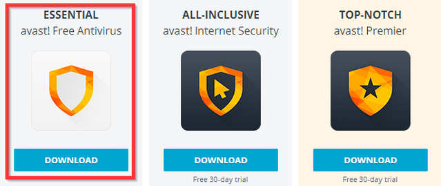 Avast - Download-Optionen - Kostenlos