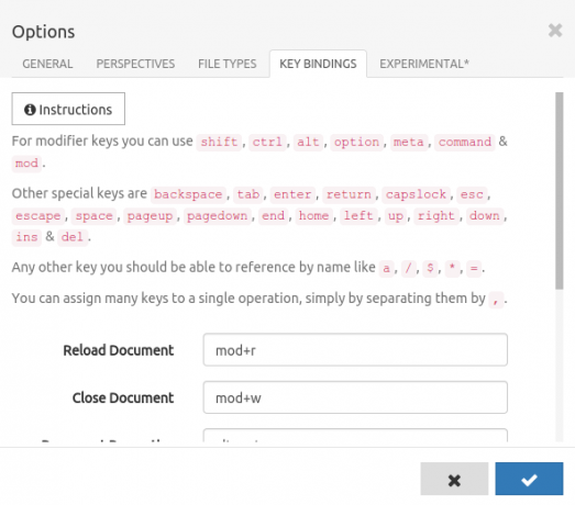 Tagspaces-Tastaturkürzel