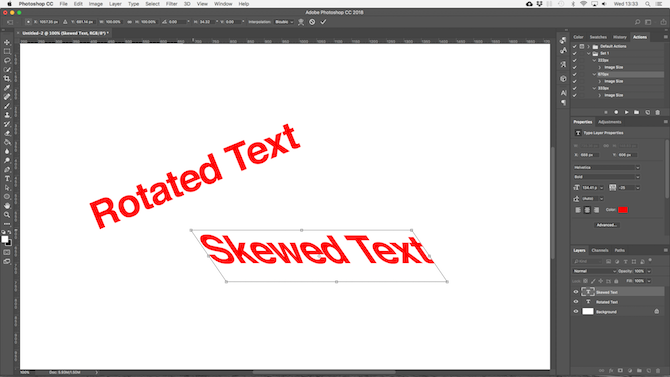 Arbeiten mit Text in Photoshop - Photoshop-Versatz drehen