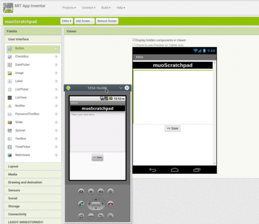 Android App Appinventor Screen2 Layout erstellen