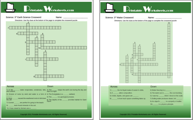 Homeschool Printable Worksheets Kreuzworträtsel