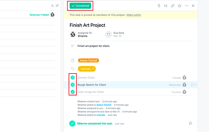 Asana-Projekt erstellen Führen Sie eine Aufgabe aus