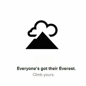 Behalten Sie Ihre Lebensziele im Blick, indem Sie sie auf dem Everest [iOS] Everest-Intro-Bild in kleine Schritte aufteilen