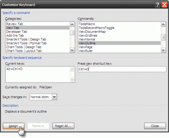 Richten Sie benutzerdefinierte Tastenkombinationen in MS Word ein und erstellen Sie einen Spickzettel zum Anpassen der Tastatur2