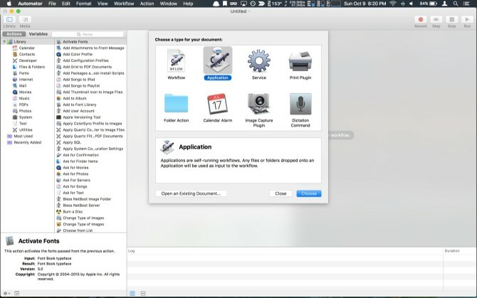 Mac Sierra Automator App