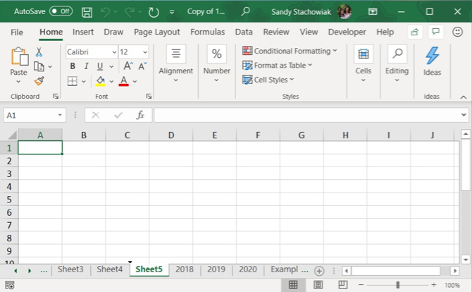 Excel Move Tab Triangle