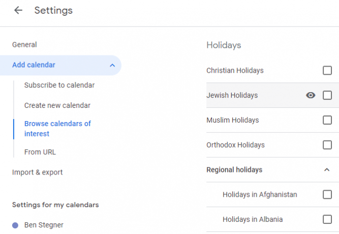 Google Kalender Feiertage