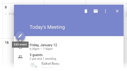 Google Kalender - Ereignis bearbeiten